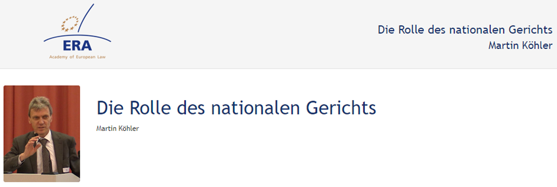 e-Presentation Martin Köhle (219DV50): Die Rolle des nationalen Gerichts
