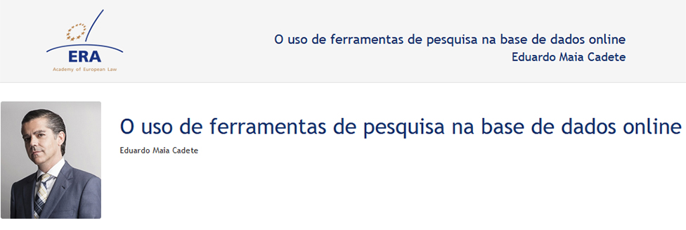 e-Presentation Eduardo Maia Cadete (220SDV44): O uso de ferramentas de pesquisa na base de dados online