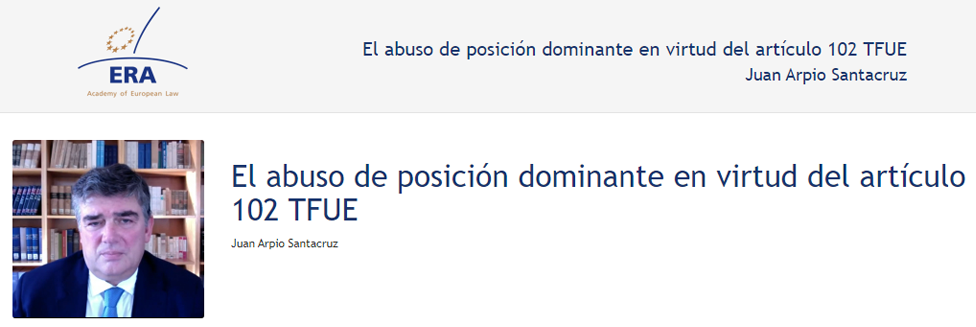 e-Presentation Juan Arpio Santacruz (220SDV127): El abuso de posición dominante en virtud del artículo 102 TFUE