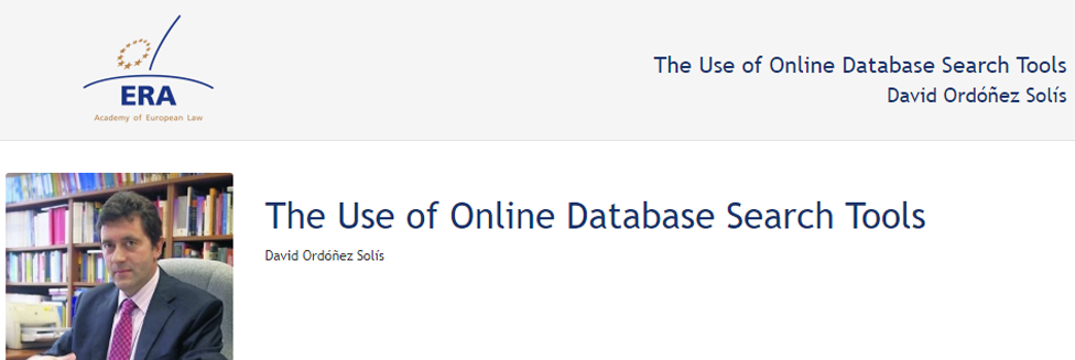 e-Presentation David Ordóñez Solís (220SDV127): The Use of Online Database Search Tools