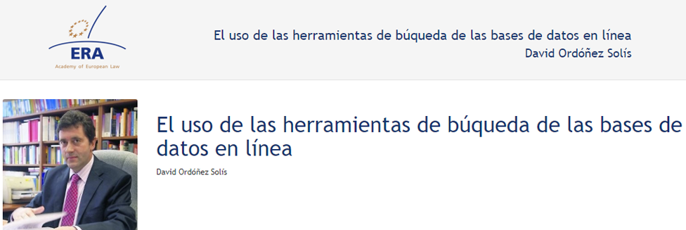 e-Presentation David Ordóñez Solís (220SDV127): El uso de las herramientas de búqueda de las bases de datos en línea