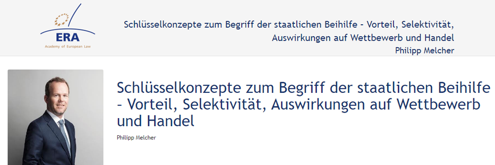 e-Presentation Philipp Melcher (220SDV154): Schlüsselkonzepte zum Begriff der staatlichen Beihilfe – Vorteil, Selektivität, Auswirkungen auf Wettbewerb und Handel