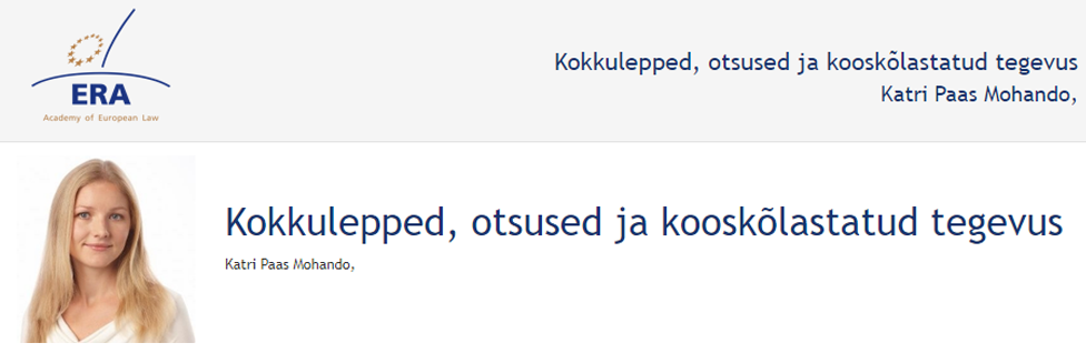 e-Presentation Katri Paas Mohando (220SDV45): Kokkulepped, otsused ja kooskõlastatud tegevus