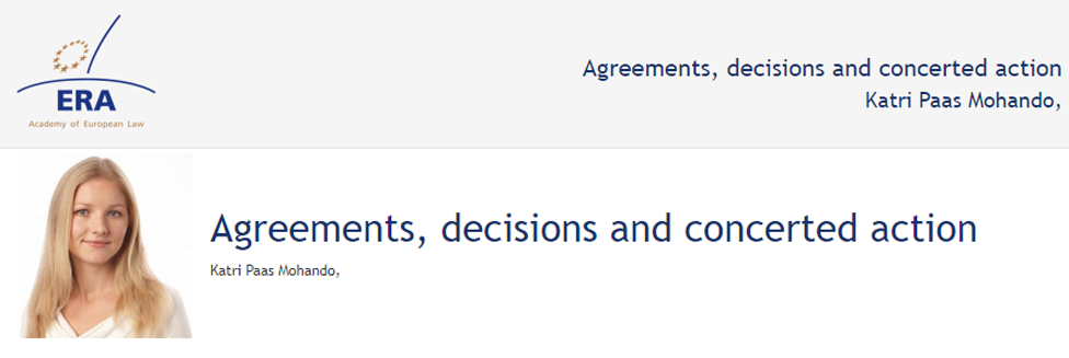 e-Presentation Katri Paas Mohando (220SDV45): Agreements, decisions and concerted action
