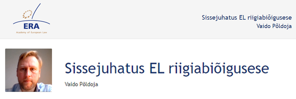 e-Presentation Vaido Põldoja (220SDV45): Sissejuhatus EL riigiabiõigusese