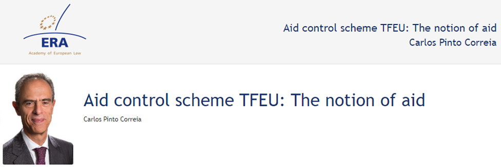 e-Presentation Carlos Pinto Correia (220SDV44): Aid control scheme TFEU: The notion of aid