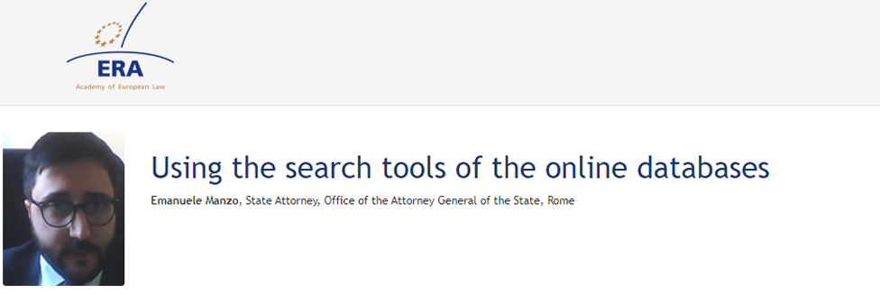 e-Presentation Emanuele Manzo (221DV129e): Using the search tools of the online databases
