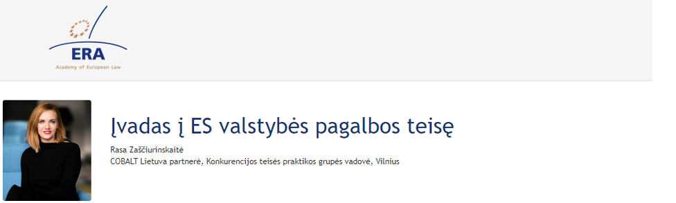 e-Presentation Rasa Zaščiurinskaitė (221DV138e): Įvadas į ES valstybės pagalbos teisę
