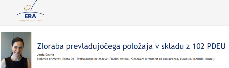 e-Presentation Janja Čevriz (221DV139e): Zloraba prevladujočega položaja v skladu z 102 PDEU