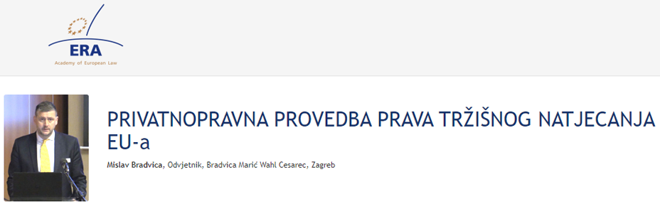 e-Presentation Mislav Bradvica (221DV131f): PRIVATNOPRAVNA PROVEDBA PRAVA TRŽIŠNOG NATJECANJA EU-a