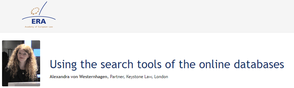 e-Presentation Alexandra von Westernhagen (222DV42f): Using the search tools of the online databases