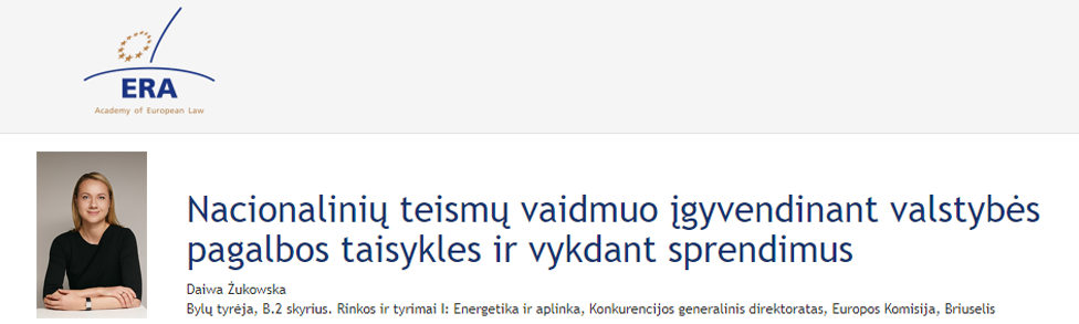 e-Presentation Daiwa Żukowska (221DV138e): Nacionalinių teismų vaidmuo įgyvendinant valstybės pagalbos taisykles ir vykdant sprendimus e-Presentation Daiwa Żukowska (221DV138e): Nacionalinių teismų vaidmuo įgyvendinant valstybės pagalbos taisykles ir vykdant sprendimus