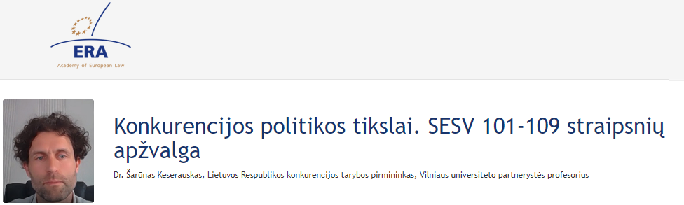 e-Presentation Šarūnas Keserauskas (221DV129e): Konkurencijos politikos tikslai. SESV 101-109 straipsnių apžvalga