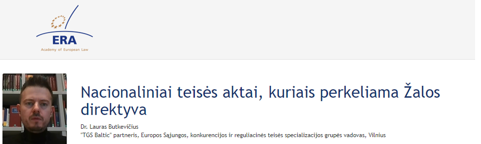 e-Presentation Dr Lauras Butkevičius (221DV138e): Nacionaliniai teisės aktai, kuriais perkeliama Žalos direktyva
