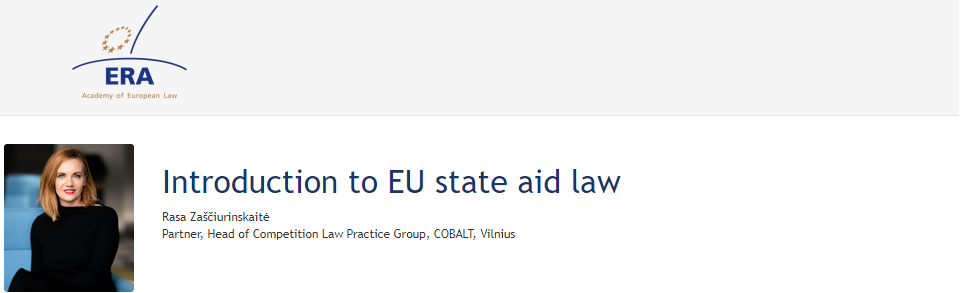 e-Presentation Rasa Zaščiurinskaitė (221DV138e): Introduction to EU state aid law