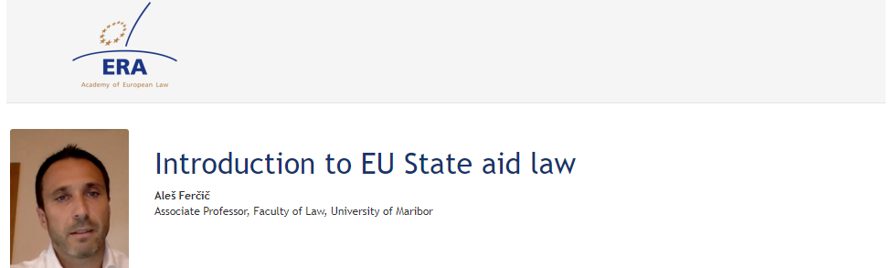 e-Presentation Aleš Ferčič (221DV139e): Introduction to EU State aid law
