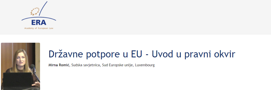 e-Presentation Mirna Romić (221DV131f): Državne potpore u EU - Uvod u pravni okvir